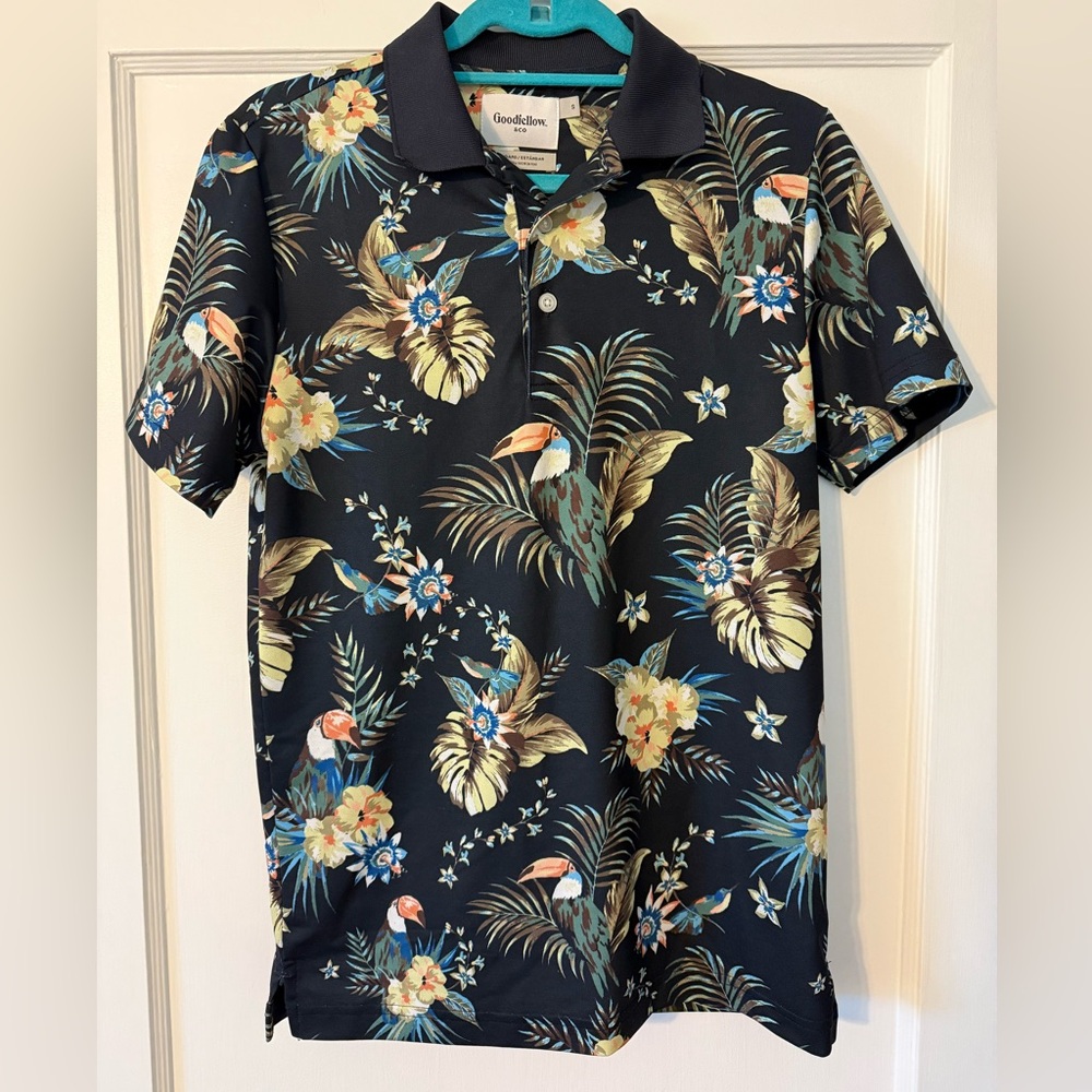Goodfellow & Co Mens Polo Shirt with Tropical Print